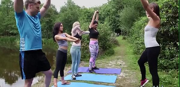  Clothed yoga brits suck